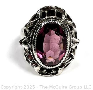 Whiting and Davis Amethyst Cocktail Ring