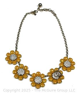 Kate Spade Yellow Enamel Flower Bumble Bee Necklace