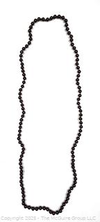 Opera Length Polished Garnet Bead Necklace