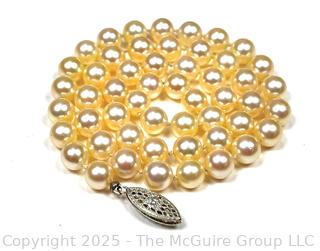 Knotted Pearl Bead Strand Necklace, Broken