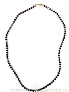 Faceted Garnet Bead Necklace 