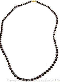 Faceted Garnet Bead Necklace 