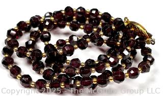 Faceted Garnet Bead Necklace 