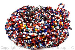 African Umgexo Style Multi Strand Seed Beads Necklace