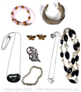 Collection of Costume Jewelry Including Poggie of Paris Cuff Bracelet