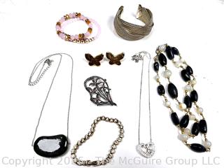 Collection of Costume Jewelry Including Poggie of Paris Cuff Bracelet