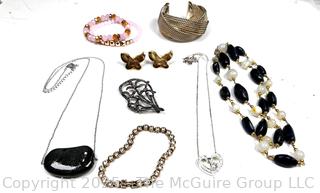 Collection of Costume Jewelry Including Poggie of Paris Cuff Bracelet