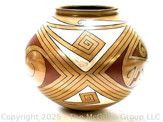 Southwestern Native American Pottery Jar Signed by Artist Sabino Villalba.  8" tall