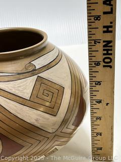 Southwestern Native American Pottery Jar Signed by Artist Sabino Villalba.  8" tall