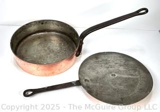 Williams Sonoma French Copper Sauté Pan with Lid.  