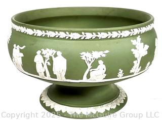 Celadon Green Wedgwood Jasperware Pedestal Fruit Bowl  