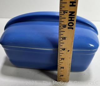 Blue Ceramic Hall Loaf Pan Refrigerator Dish Made Exclusively for Westinghouse