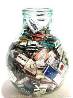 Large Glass Apothecary Jar Full of Match Books