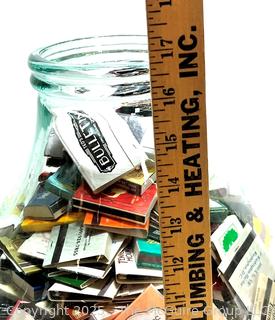 Large Glass Apothecary Jar Full of Match Books