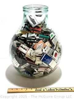 Large Glass Apothecary Jar Full of Match Books