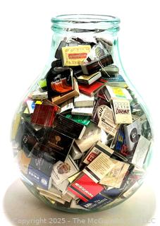 Large Glass Apothecary Jar Full of Match Books