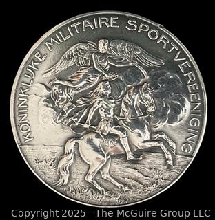 1929 Dutch Equestrian .833 Silver Medal in Dressage 1st Place. "Bobbie". 50mm 46 grams