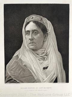 Unframed 1887 Photogravure of Italian Actress Adelaide Ristori as Lady Macbeth. Untrimmed 17" x 11.5" 