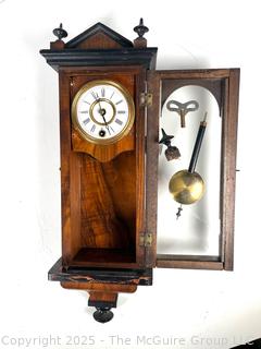 Small English Walnut Pendulum Wall Clock  