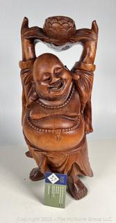 Chinese Boxwood Happy Buddha.  16" tall