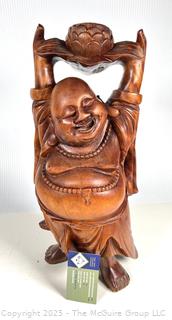 Chinese Boxwood Happy Buddha.  16" tall