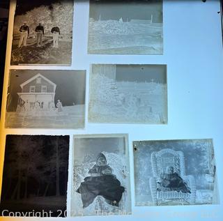 Seven (7) Glass Plate Negative of Early 1900's Including Babies, Farms and Rural Life. 4" x 5"  