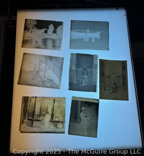 Six (6) Glass Negative Plates 4 x 5" with (1) one Positive Print