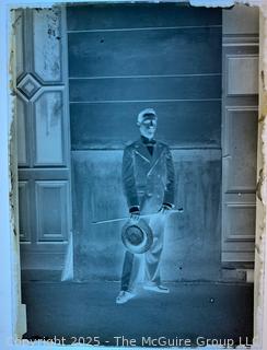 Six (6) Glass Negative Plates 4 x 5" with (1) one Positive Print