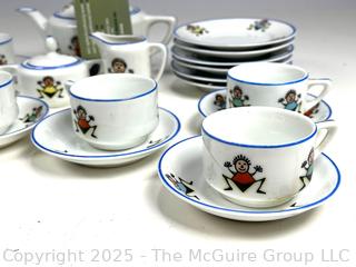 Set of Rudolstadt Happifats Stick Figures Porcelain Tea Set. Marked Germany  