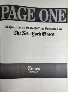 Page One Major Events, 1920-1987, as Presented in the New York Times Book