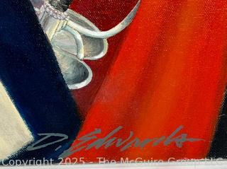 Unframed Original Acrylics on Canvas of George Washington Signed by Artist Douglas Edwards. 24" x 30"
