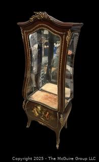 Gilt Ornated Cabriole Form Curio Cabinet