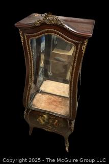 Gilt Ornated Cabriole Form Curio Cabinet