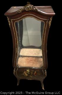 Gilt Ornated Cabriole Form Curio Cabinet