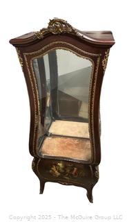 Gilt Ornated Cabriole Form Curio Cabinet