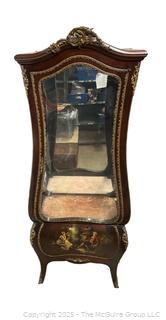 Gilt Ornated Cabriole Form Curio Cabinet