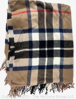 52 x 64" Lambswool Throw Blanket by Lockcarron.  Made in Scotland