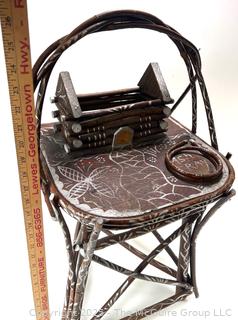 Whimsical Twig Stand with Tripod Legs 