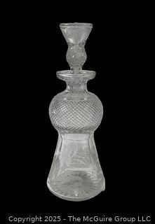 Clear Cut Glass Carafe with Stopper