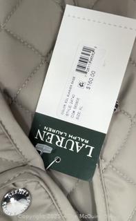 Women's Ralph Lauren White Button Up Quilted Jacket Coat, New with Tag