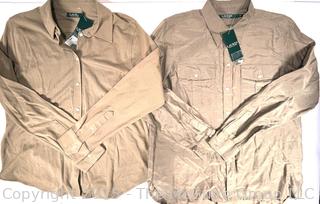 Two (2) Women's Ralph Lauren Button Front Long Sleeve Shirts, New with Tags