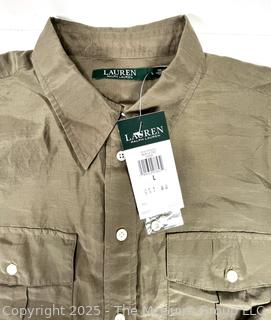 Two (2) Women's Ralph Lauren Button Front Long Sleeve Shirts, New with Tags