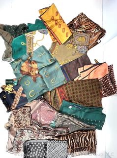 Collection of Women's Equestrian Themed Silk Scarves Including Ralph Lauren, New with Tags