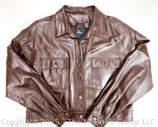 Liz Claiborne Brown Leather Jacket, New Without Tags
