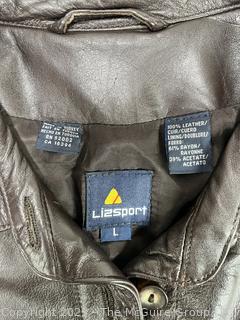 Liz Claiborne Brown Leather Jacket, New Without Tags