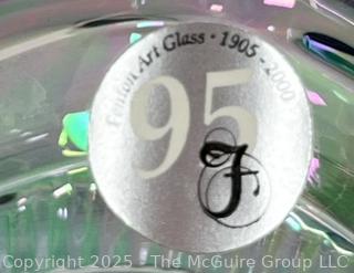 Fenton 95 Anniversary Iridescent Dish and Hand Blown Perfume Bottle