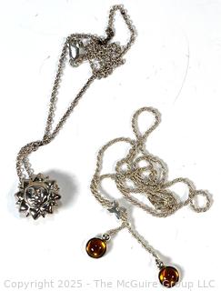 Two (2) Sterling Silver Pendant Necklaces