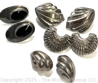Four (4) Pairs of Sterling Silver Earrings