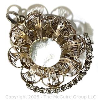 Three (3) Spun Silver Cannetille Sterling Silver Filigree Brooches