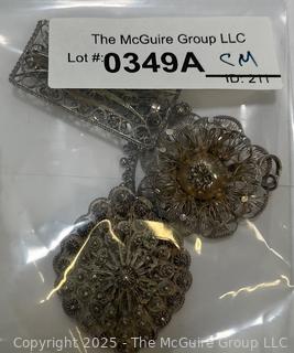 Three (3) Spun Silver Cannetille Sterling Silver Filigree Brooches